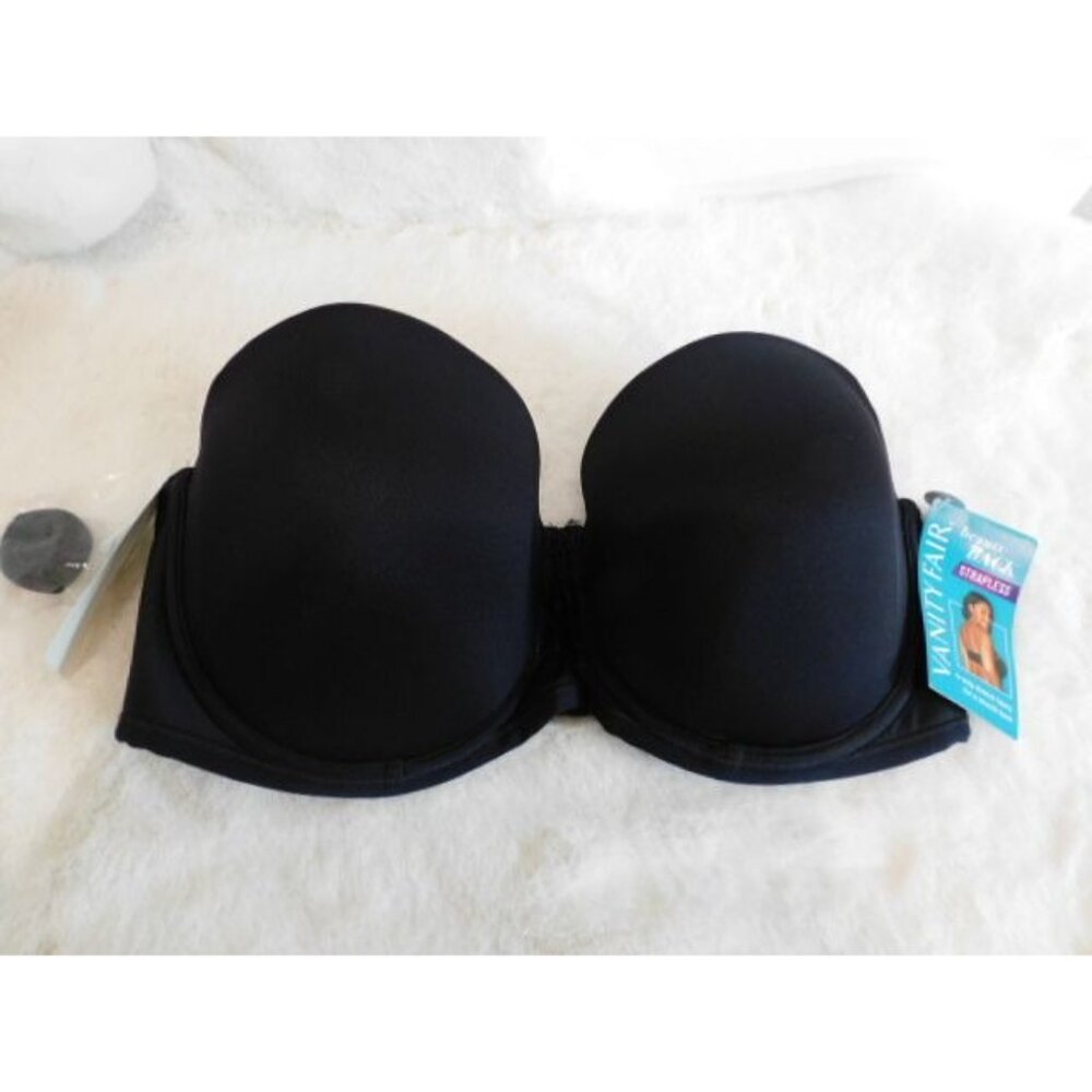 Vanity Fair 38D Women's Beauty Back Smoothing Strapless Bra Black - Picture 3 of 7